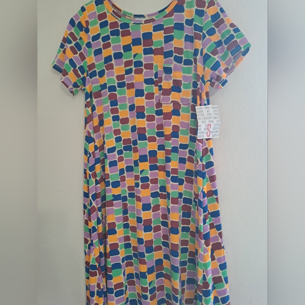 LuLaRoe Multicolor Mosaic Midi Dress